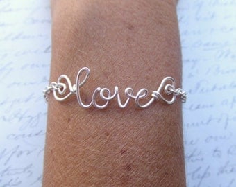 Custom Name Bracelet, Personalized Name Bracelet, Personalized Gifts, Custom Gifts, Name Jewelry, Silver Name on a Bracelet, My Name