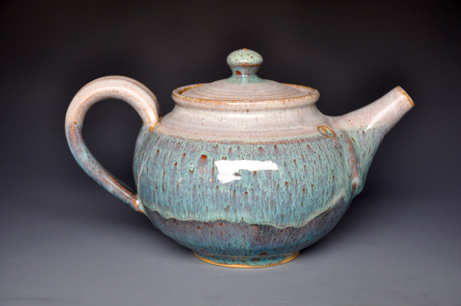Mossy Green Teapot Handmade Ceramic Pottery C