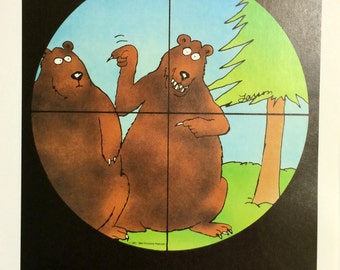 The Far Side Bear with Bullseye Funny Print For Framing - 1984 - Gary ...