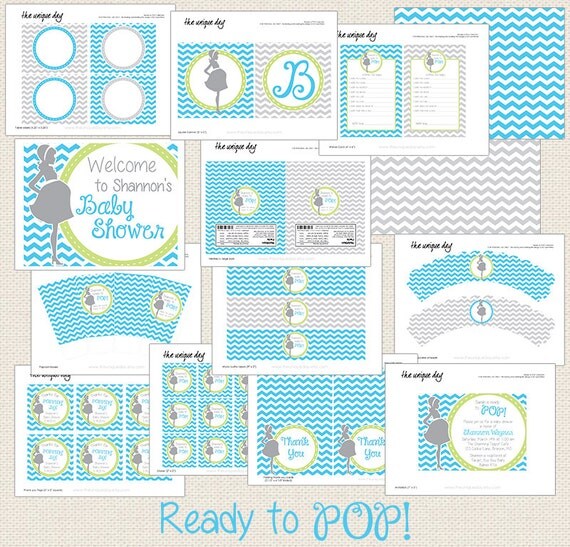 Printable Baby Shower party collection - Ready to Pop, about to pop Collection (boy/girl/neutral) // RTP- 01 Il_570xn