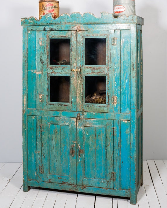 Antique Cabinet Kitchen Cupboard Storage Armoire Indian Bright