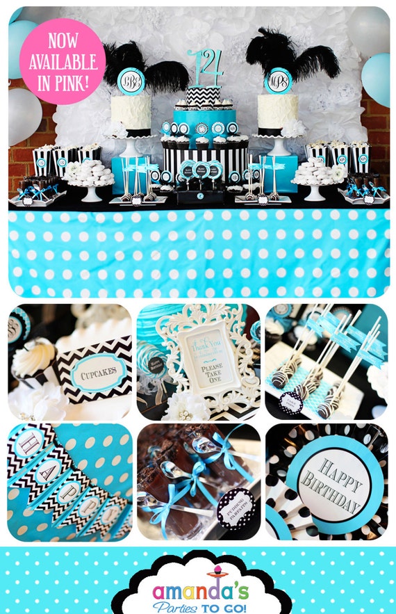Monogram Birthday Party | Monogram Teen Birthday Decorations | Sweet Sixteen Birthday | Sweet 16 Party | Adult Birthday | Amanda's Parties