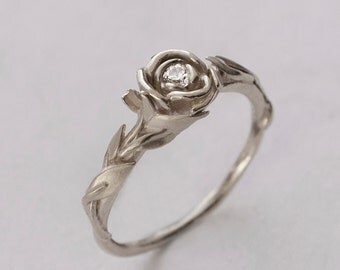 art deco flower wedding rings