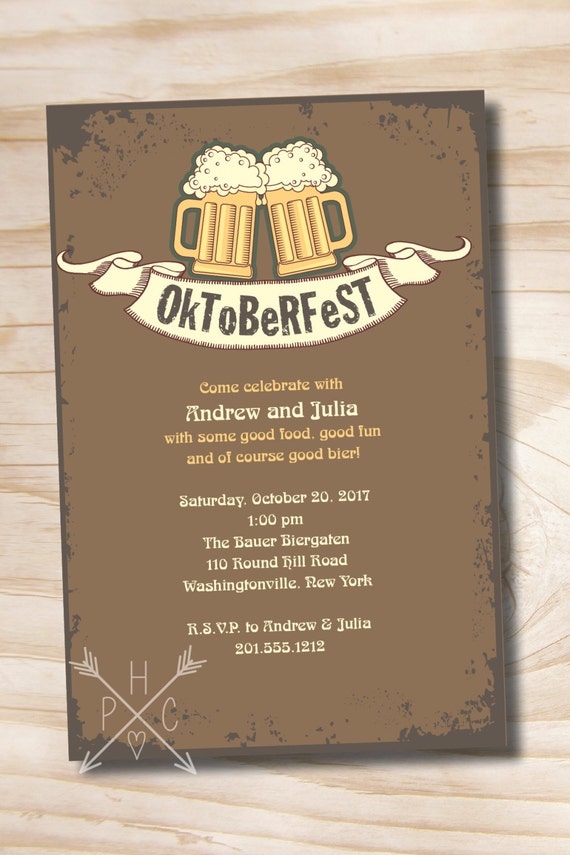 OKTOBERFEST Octoberfest Beer Party Bier Halloween Party Invitation DIY, Printable, you print Il_570xn
