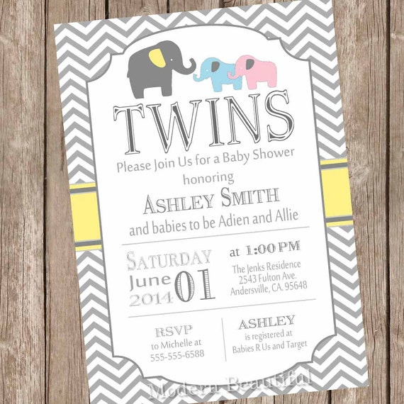 Twin Girl Baby Shower Invitations 7