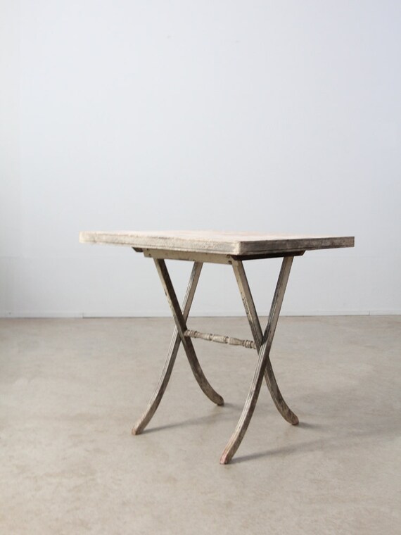 vintage folding table / white wood table