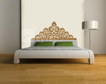 Regal Headboard Vinyl Wall DECAL- BED- Twin, Double, Full, Queen, King, dorm room, home decor