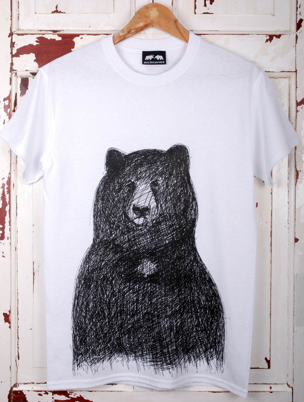 Big Bear T-Shirt Hand printed in Sheffield UK by Dontfeedthebears