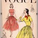 Vintage Vogue, Pleated, Fancy Dress, Skirt, Sewing Pattern, Rockabilly, 1950, Retro