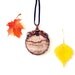 Statement Agate necklace - Autumn Lace Necklace - Beige Brown Copper Wire Wrapping - Geometric Leaf