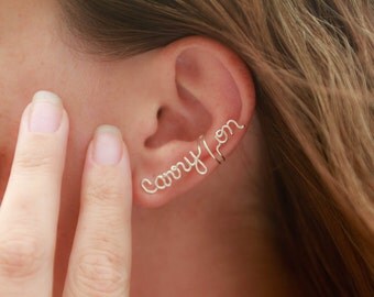 Any custom Name or word Ear Cuff - No Piercing Cuff