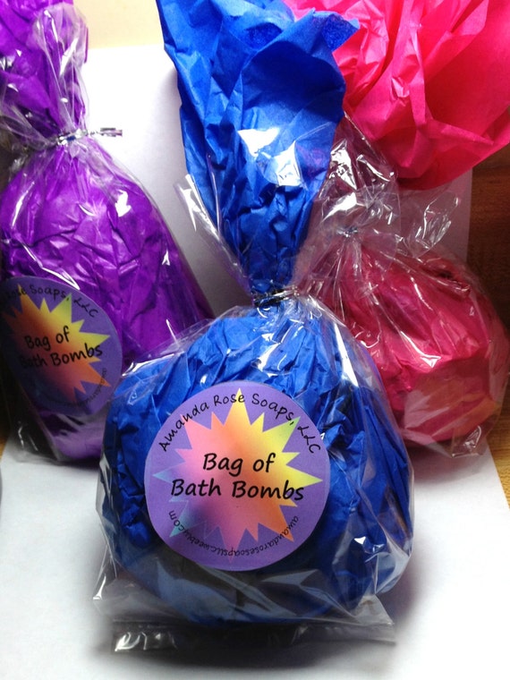 Bag of Bath Bombs by AmandaRoseSoaps on Etsy