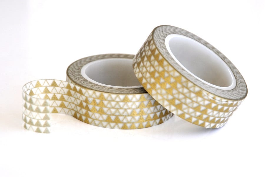 Gold Washi Tape Geometric Triangles by on Etsy