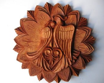 To be ordered: Wood carving Wall hanging - Two Love Birds, room decor, wedding gift