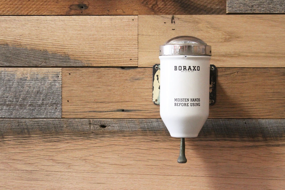 Vintage 1940's Porcelain Boraxo Soap Dispenser