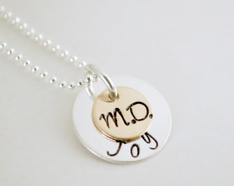 Custom Wedding Date Necklace Personalized Hand by Studio463