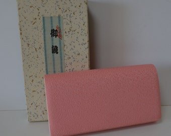Bridal clutch purse, pink silk handbag, 1980s vintage Japanese