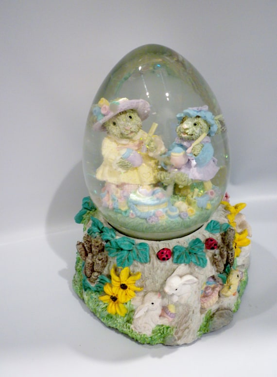 easter water globe musical wind up globe snow globe by easter water globe musical wind up globe snow globe by