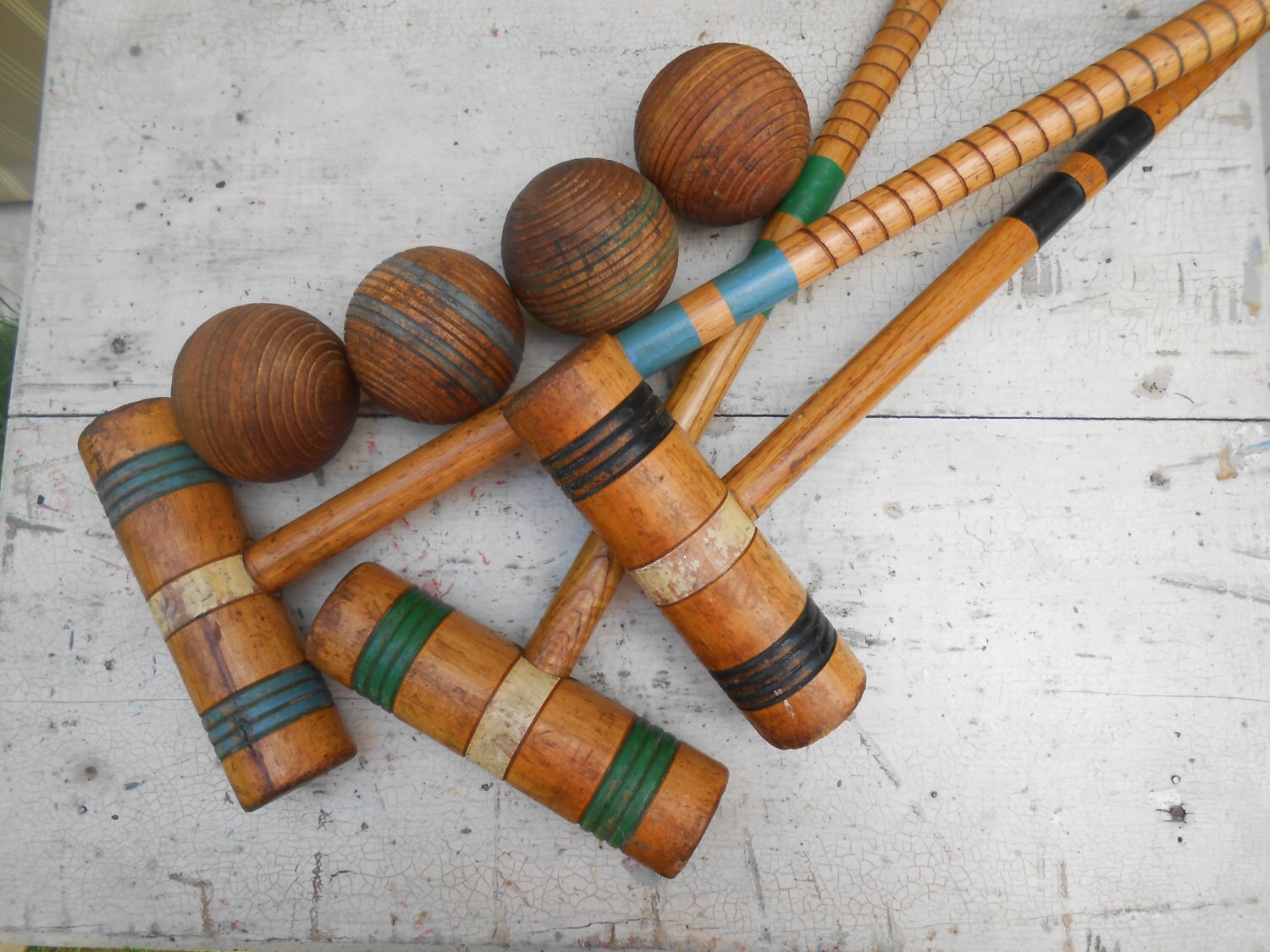 Lot De 3 Balles De Croquet En Bois - 7 Cm De Diamètre, Colorées, Pour Jeu De Jardin Extérieur