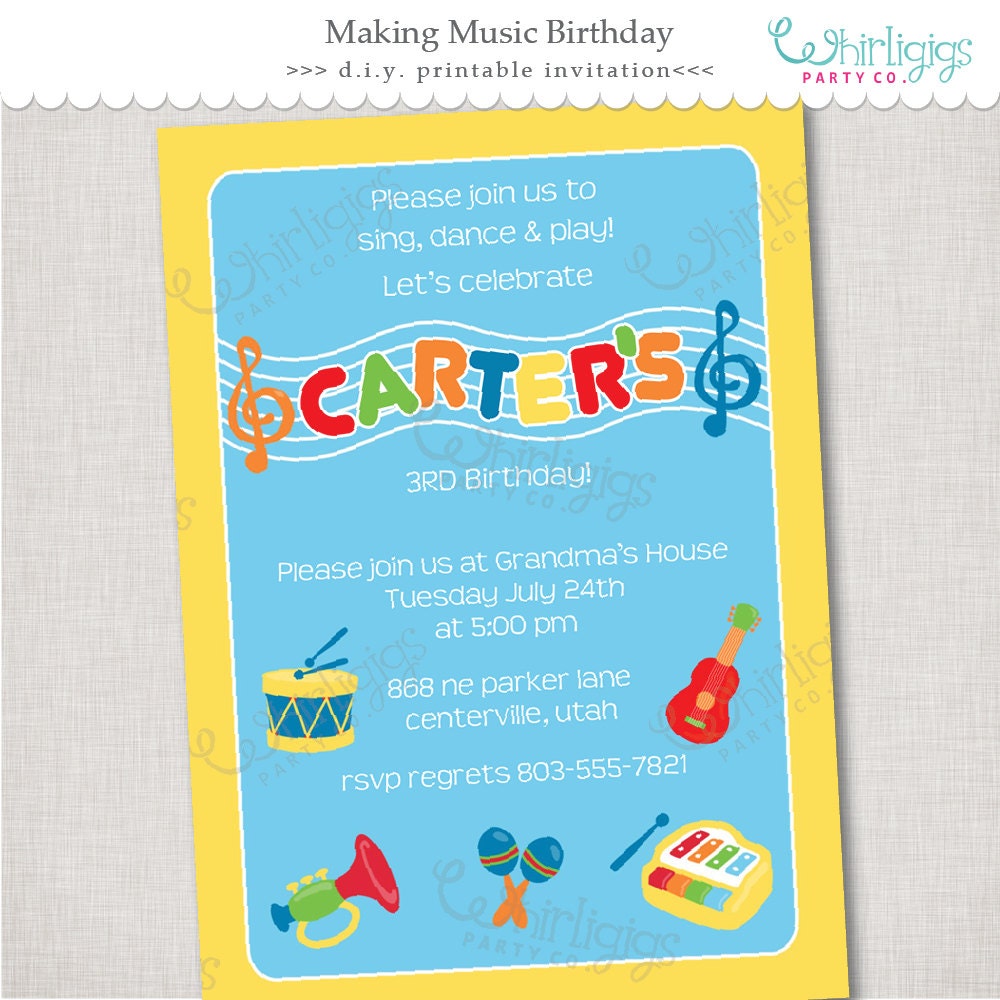 Music Party Invitations 2