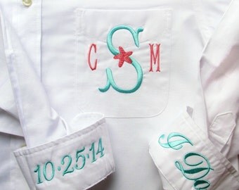 Starfish Theme Wedding Shirt for beach wedding - bride shirt