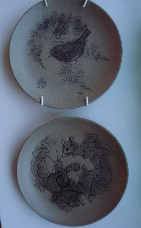 Poole Stoneware Pottery plates England wall hanging by CodDiva