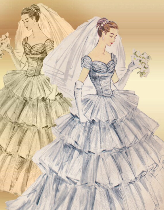 McCalls 3113 1950s Dress  Pattern  Stunning Mid Century Tiered