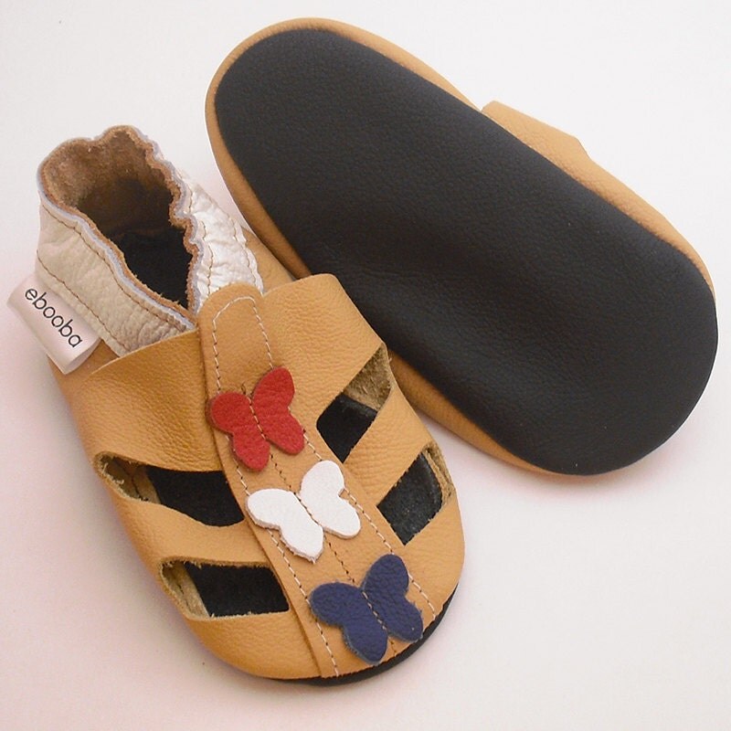 soft sole baby shoes handmade infant gift sandals yellow 2 3 Krabbelschuhe Lederpuschen chaussons chaussures