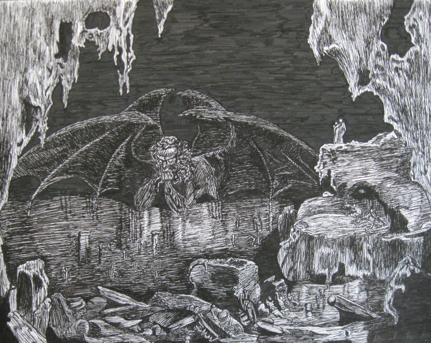 Dante's Inferno the 9th Circle of Hell by CosmicOwlArts on Etsy