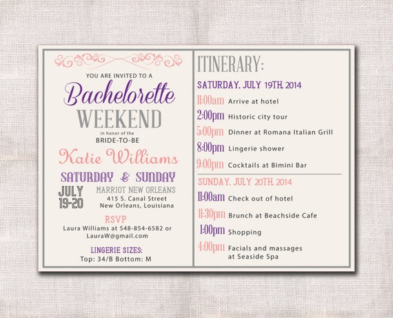 Bachelorette Weekend Invitation Wording 4