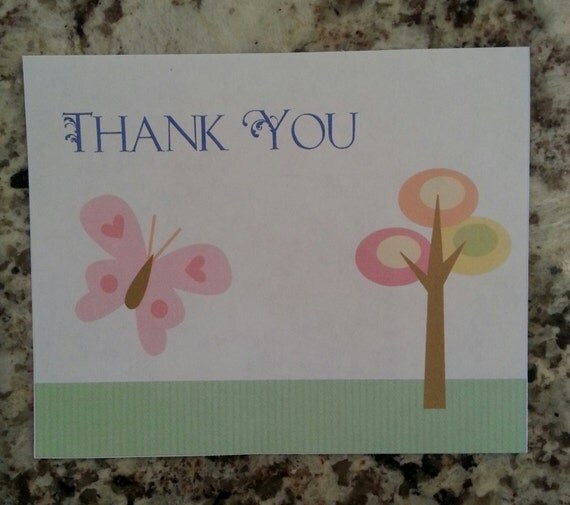 Printable Butterfly Thank you Cards