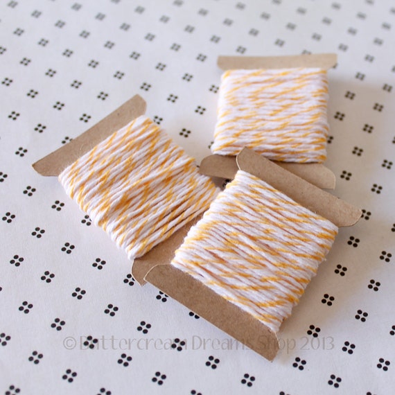 Bakers Twine - Lemon Yellow - 15 Yards - 4 Ply Yellow Cotton Bakers Twine for Scrapbooking Giftwrapping Cardmaking Il_570xn