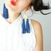 EARRINGS // Chatillion // Tassel Earrings/ Triangle Earrings/ Geometric Earrings/ Statement Earrings/ Royal Blue Earrings/ Gold Earrings