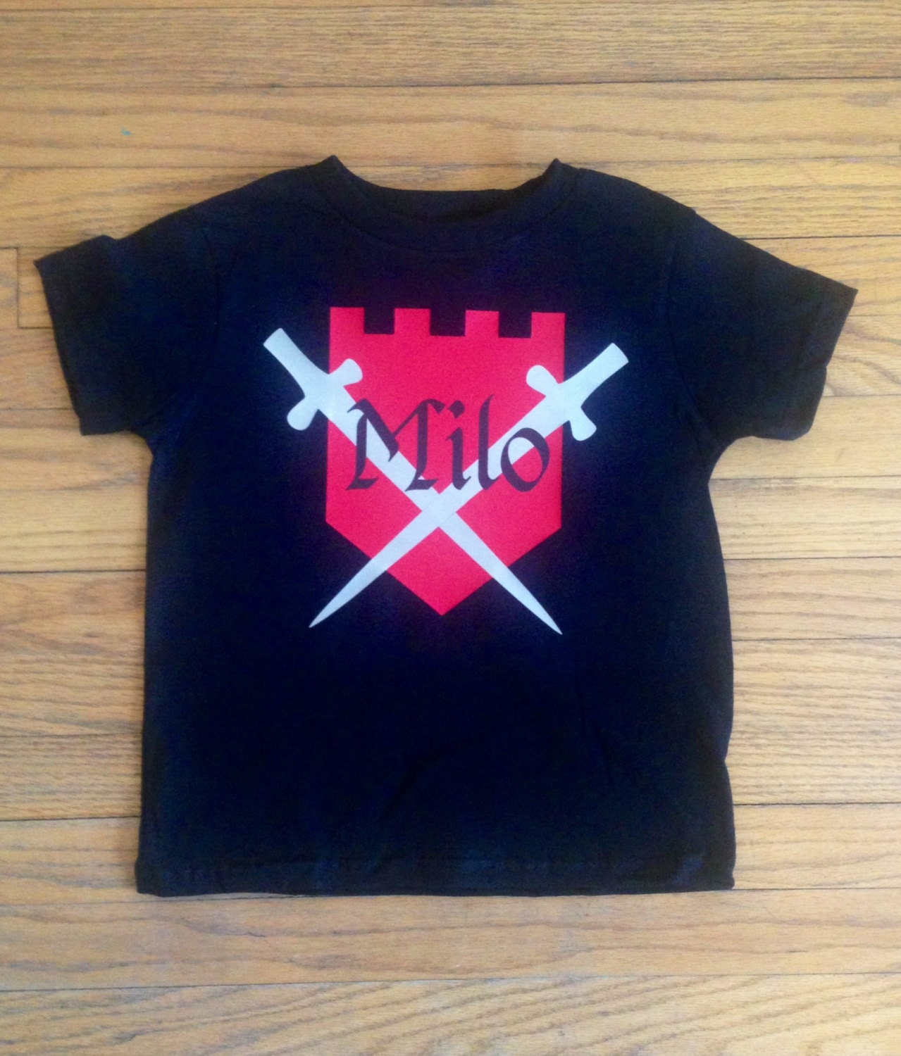 Personalized Knight T Shirt For Kids Custom Shield And Swords