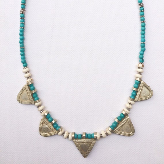 LAST ONE Ethiopian Telsum Necklace Turquoise Jewelry Ethnic