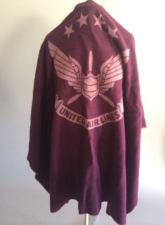 Vintage 1940's United Airlines Flight Blanket