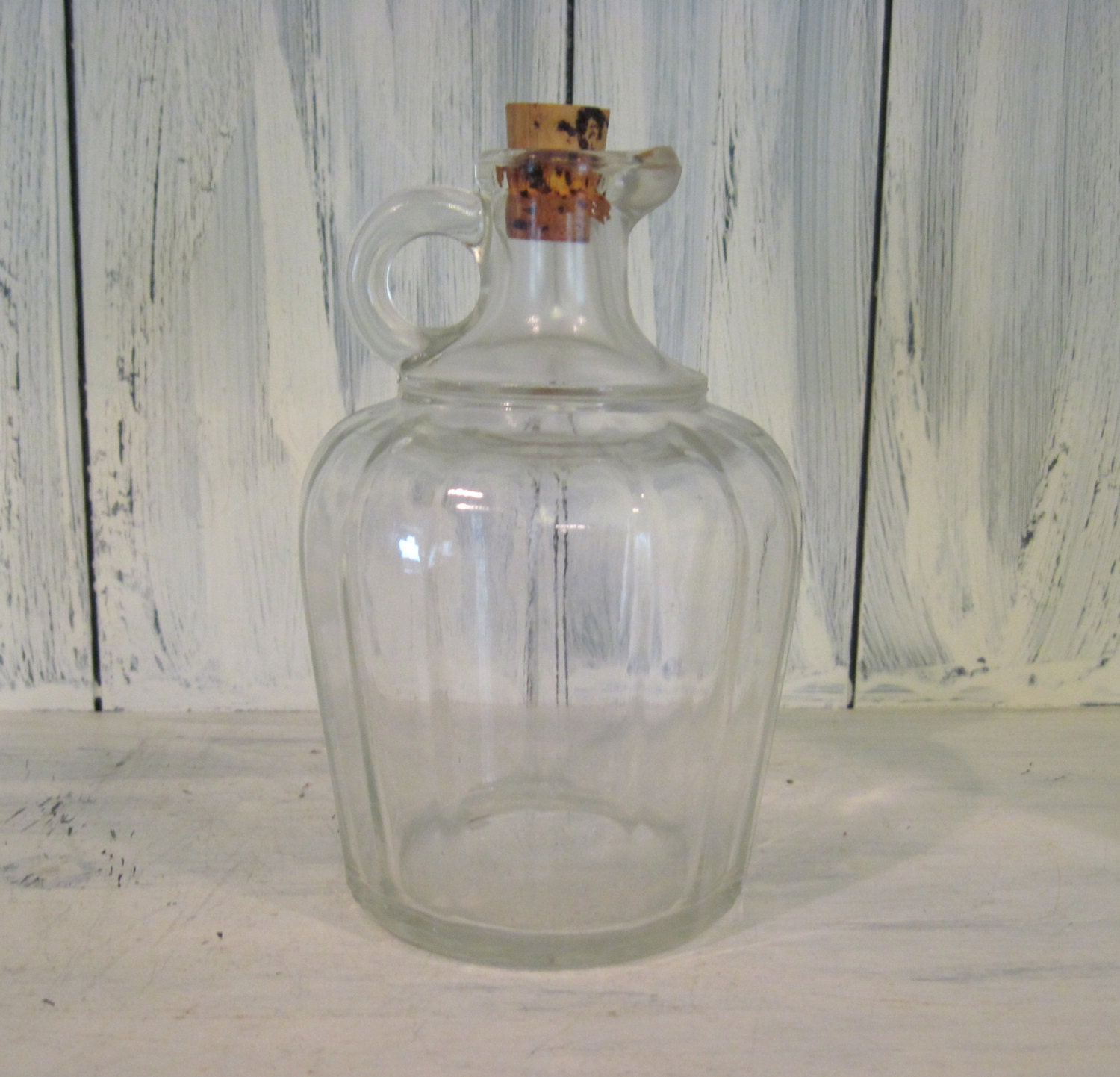Vintage glass pitcher with lid glass maple syrup pitcher with