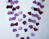 Paper heart garland - Orchid purple violet lavender heart garland, Wedding garland, Wedding decoration, Bridal shower decor, Purple wedding