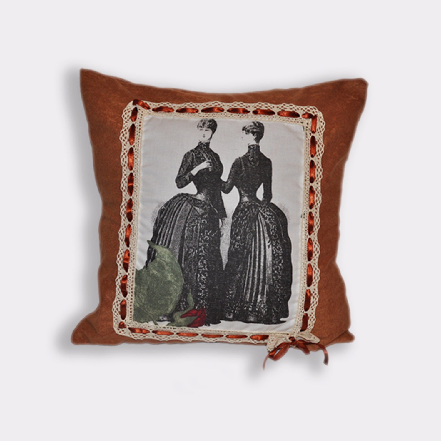 Vintage pillow victorian pillow decorative pillow by AgaArtFactory