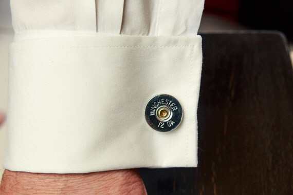 Mens Bullet Cufflinks - 12 Gauge Cufflinks - Groomsmen Gift / Dad Gift