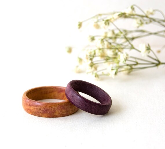 Wedding Wood Rings His and Her Rings Engagement Rings