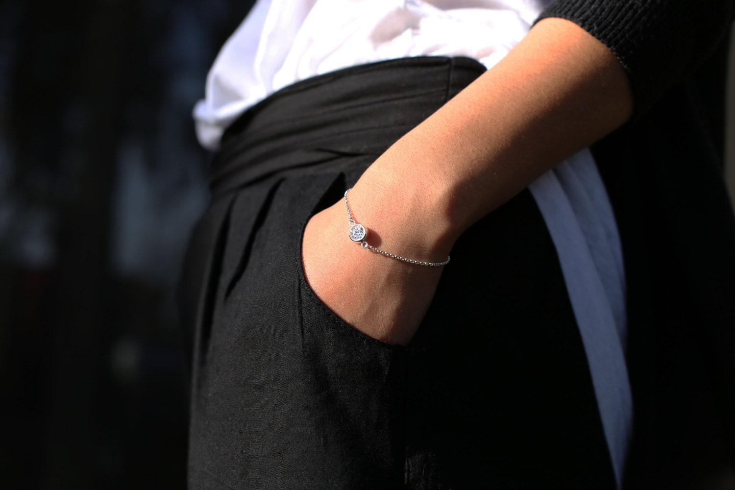 CZ diamond Bracelet Sterling silver bracelet with Cubic