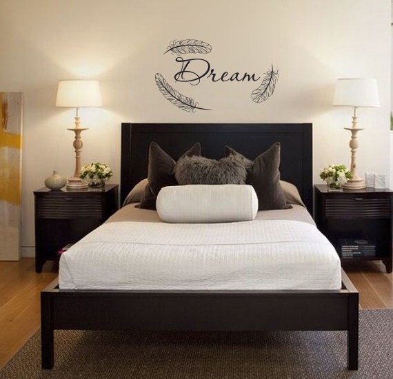 Dream Wall Decal Bedroom Wall Sticker Feather Wall Decor