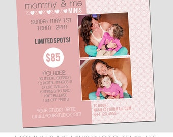 INSTANT DOWNLOAD - Mother's Day Mini Session Photography Template - Mommy & Me Marketing Template - Colorful Spring Design - Easy to Use