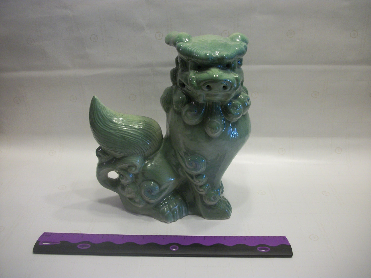 Ceramic Foo Dog Statue Jade Color