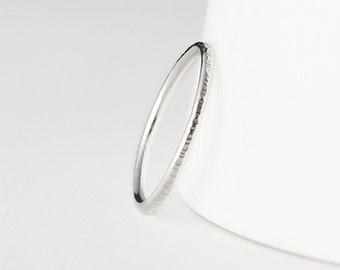Coco - thin sterling silver ring - textured stacking ring - thin silver band - minimal silver jewellery - skinny ring