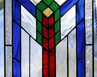 Southwest - Geometric stained glass panel