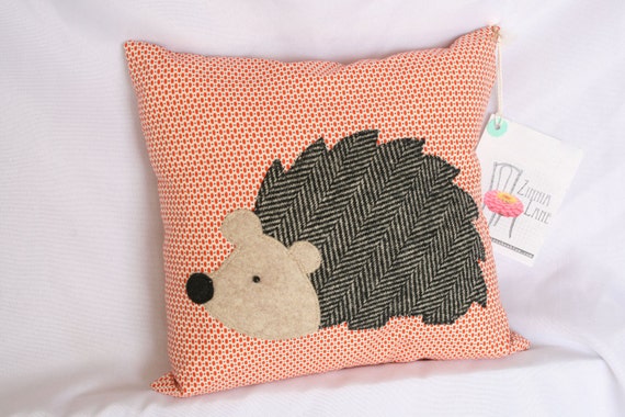 hedgehog christmas pillow