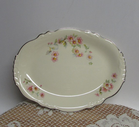 RESERVED Homer Laughlin Virginia Rose Platter by BusyOnBlackwood