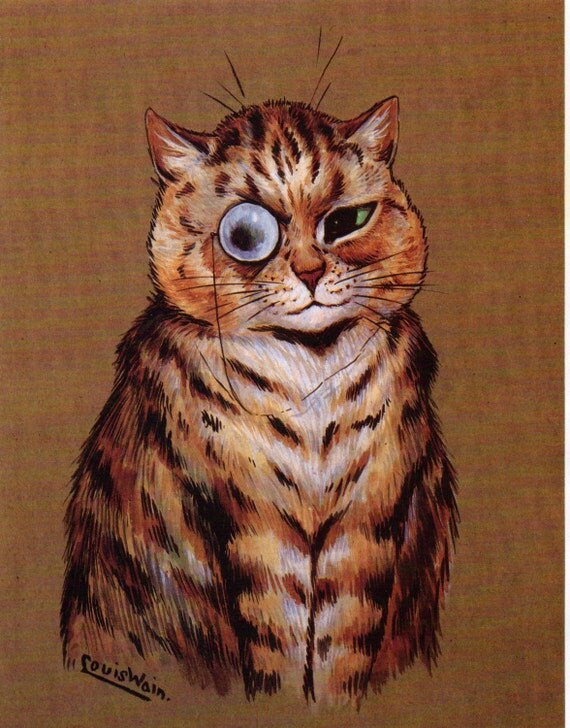 Louis Wain Cat Print Art Posh Gent With Monocle   Il 570xN.651724464 934k 